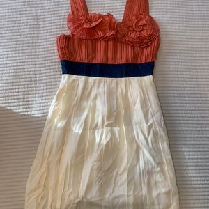 BCBG Maxazria coral/Navy/Ivory dress